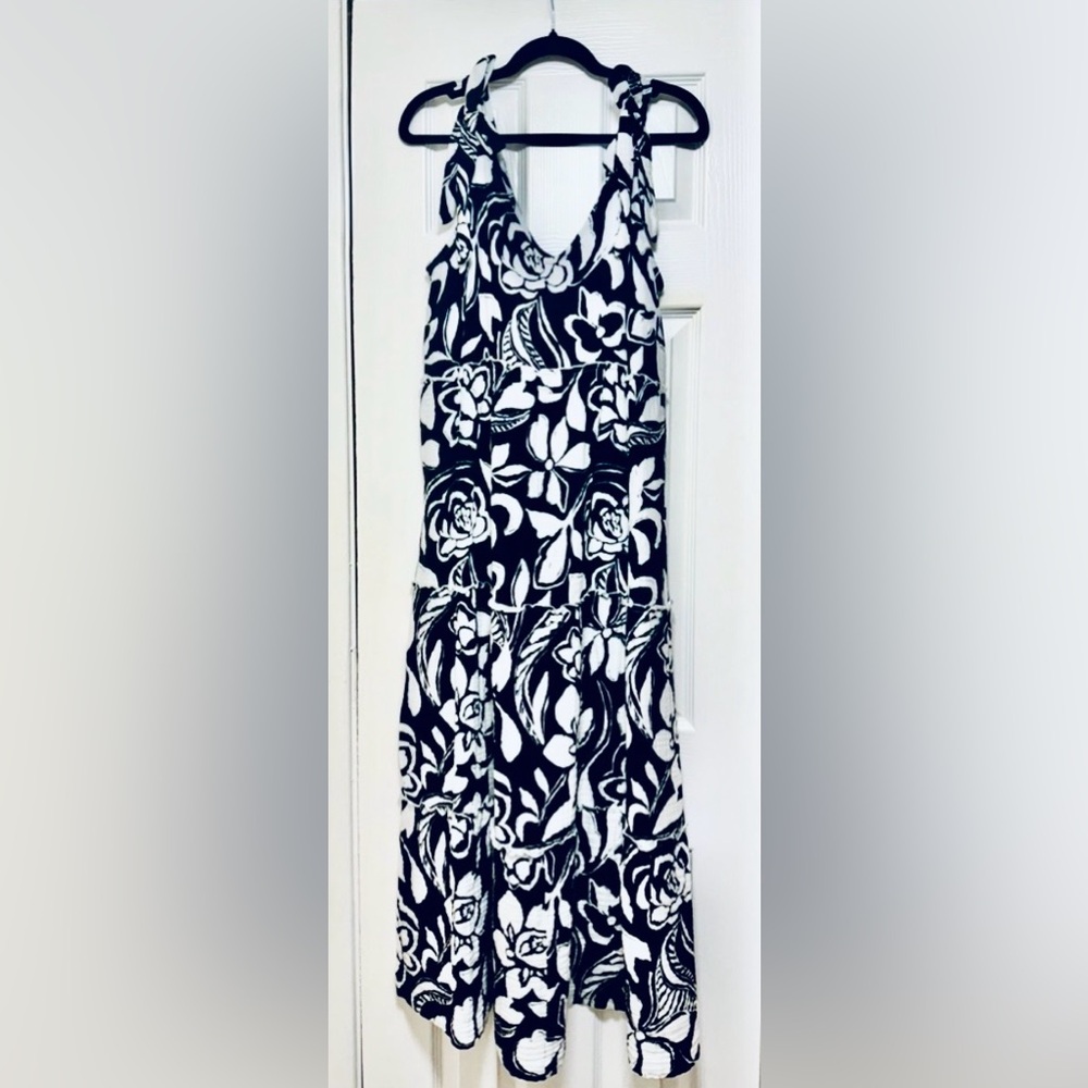 Ingrid & Isabel Black and White Cotton Maxi Sundress